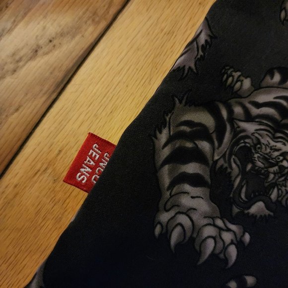 JNCO Jeans Angry Tiger Men's Button Down Front Short Sleeve Shirt Size XL - Picture 4 of 8